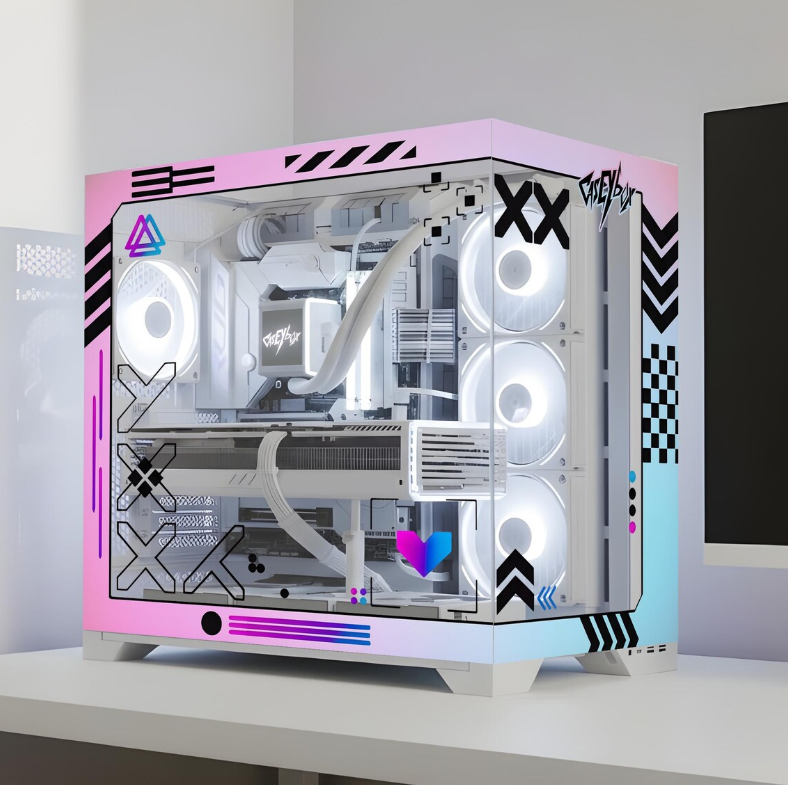 Aurora Drift Tema PC Kasa Sticker | Gaming PC İçin Özel Kasa Kaplaması | Bilgisayar Kasası İçin