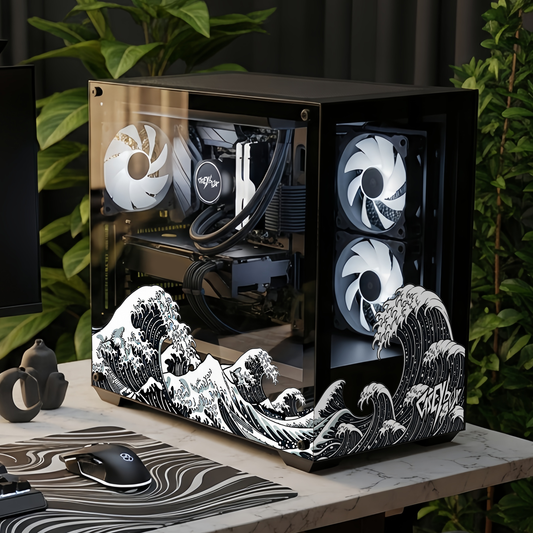 Dark Waves Tema PC Kasa Sticker | Gaming PC İçin Özel Kasa Kaplaması | Bilgisayar Kasası İçin