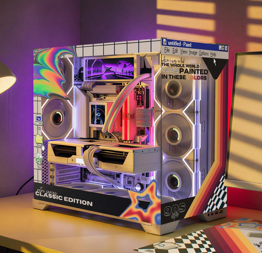 Retro Tema PC Kasa Sticker | Gaming PC İçin Özel Kasa Kaplaması | Bilgisayar Kasası İçin