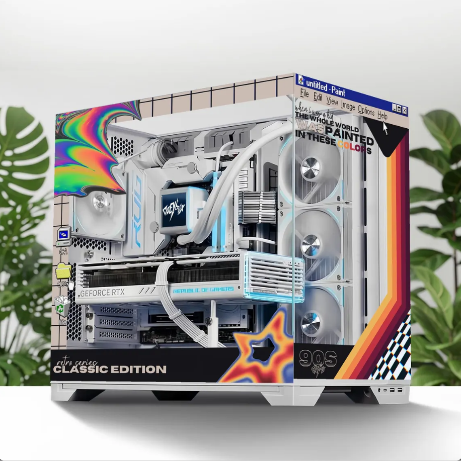 Retro Tema PC Kasa Sticker | Gaming PC İçin Özel Kasa Kaplaması | Bilgisayar Kasası İçin