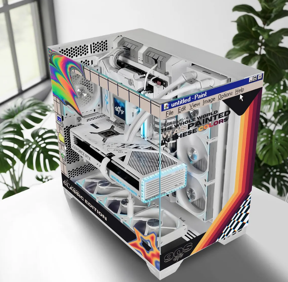 Retro Tema PC Kasa Sticker | Gaming PC İçin Özel Kasa Kaplaması | Bilgisayar Kasası İçin