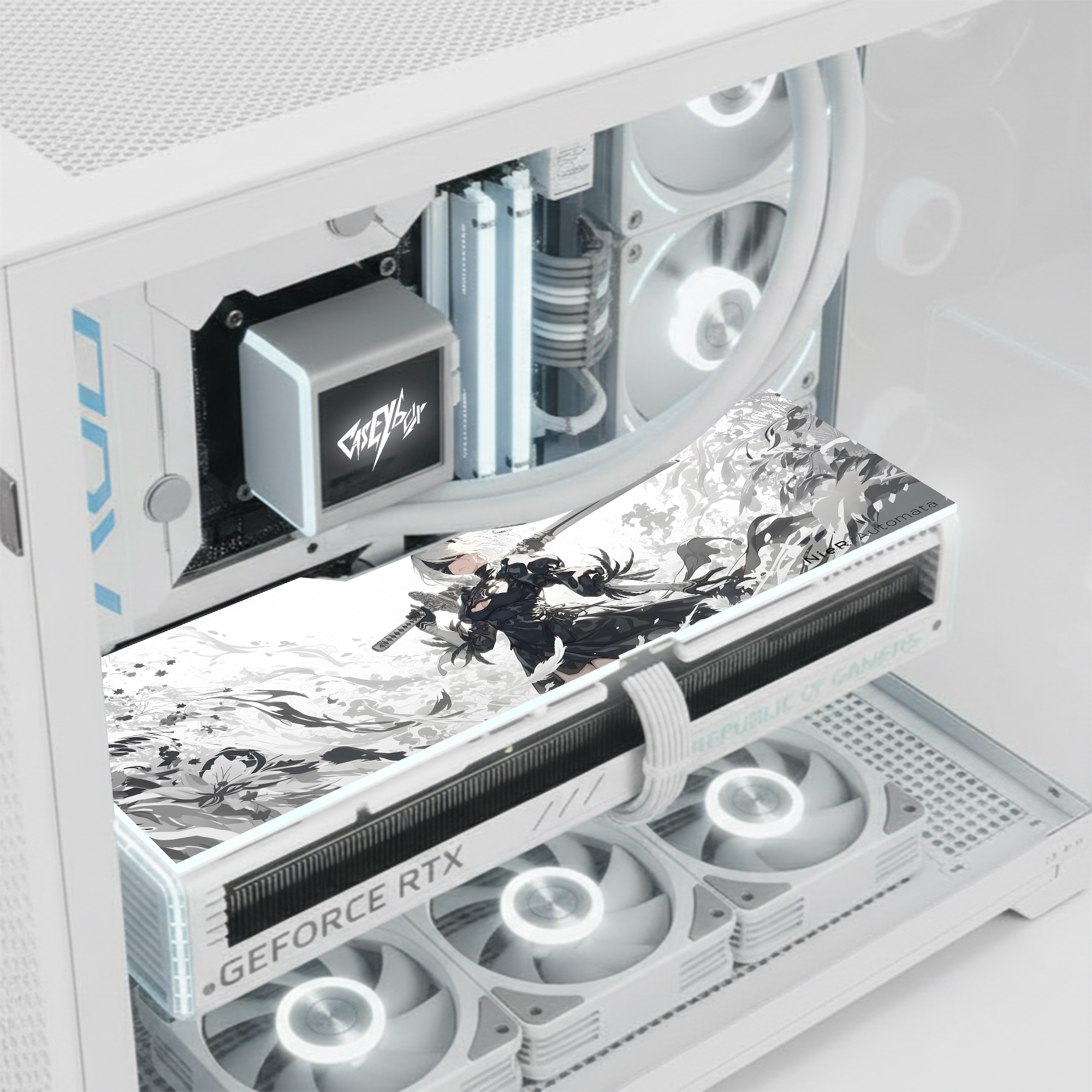 NieR Automata Temalı ARGB Aydınlatmalı Tüm Ekran Kartları ile Uyumlu GPU Backplate (Ekran Kartı Kapağı)