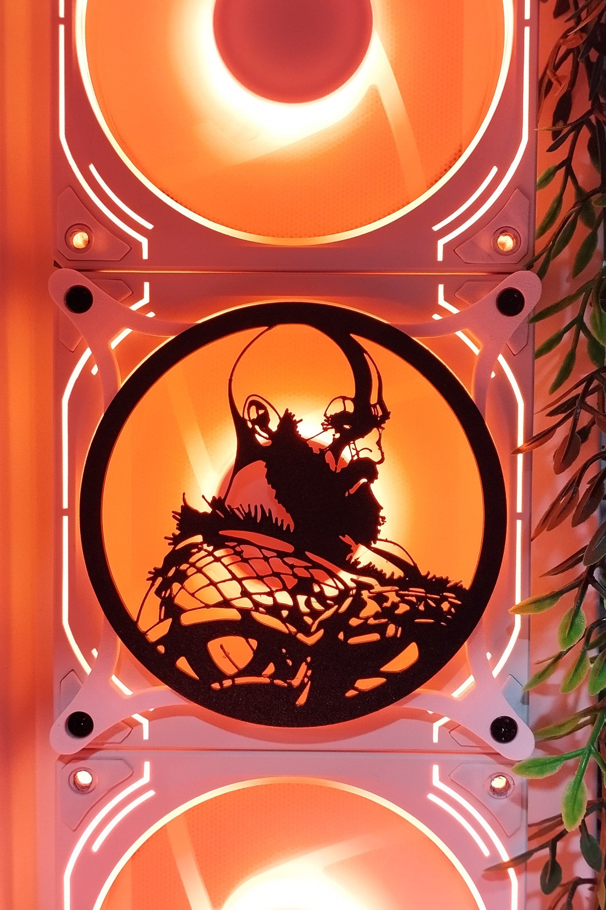 God Of War 120 mm Fan Kapağı – Oyuncu Pc Masaüstü Bilgisayar Kasa Aksesuarı - Gaming Pc