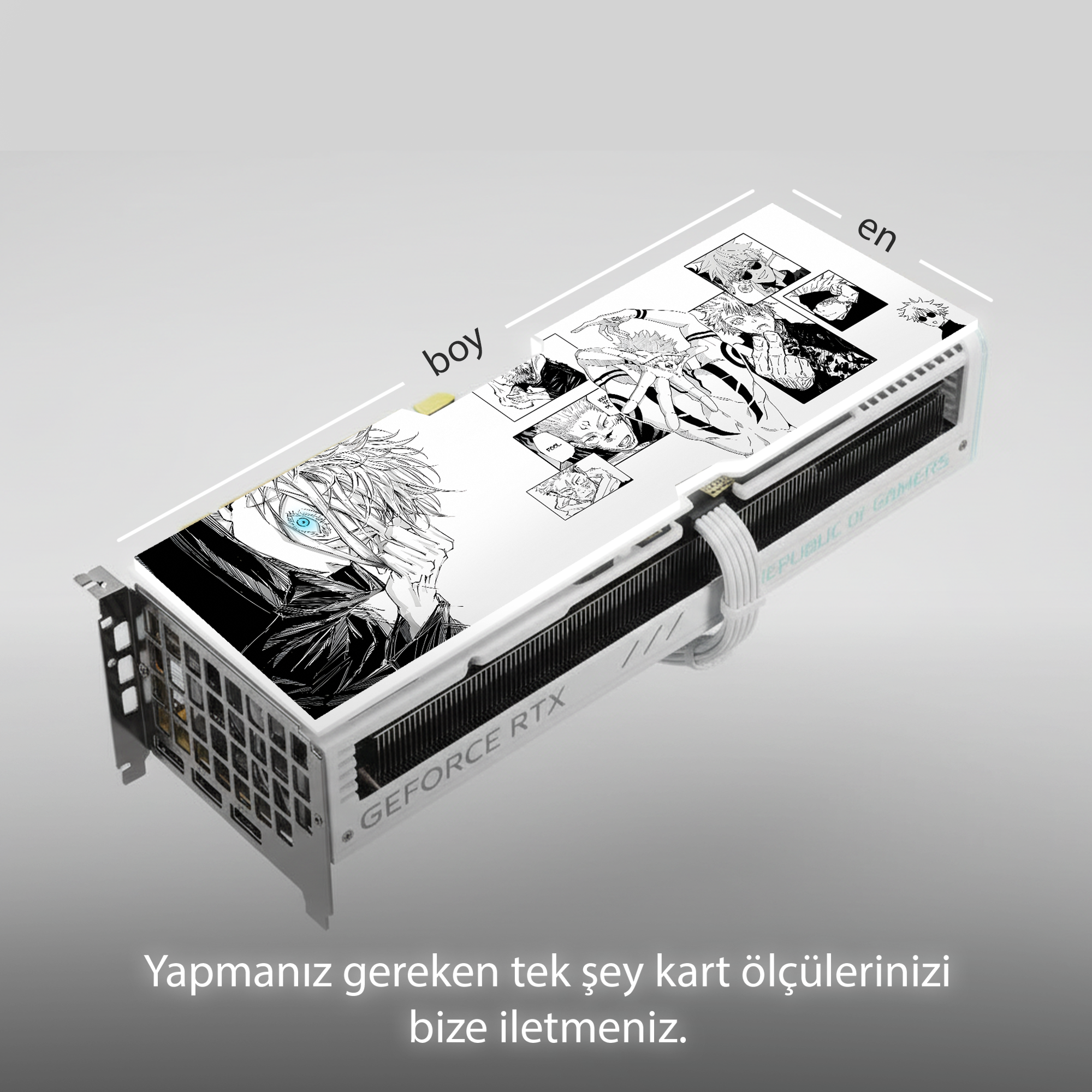 Gojo Satoru Temalı ARGB Aydınlatmalı Tüm Ekran Kartları ile Uyumlu GPU Backplate (Ekran Kartı Kapağı)
