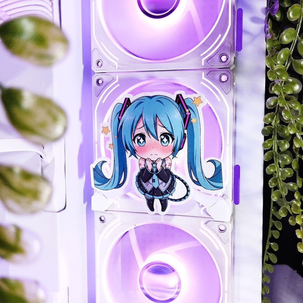 Hatsune Miku Mıknatıslı Fan Kapağı – Oyuncu Pc Masaüstü Bilgisayar Kasa Aksesuarı - Gaming Pc