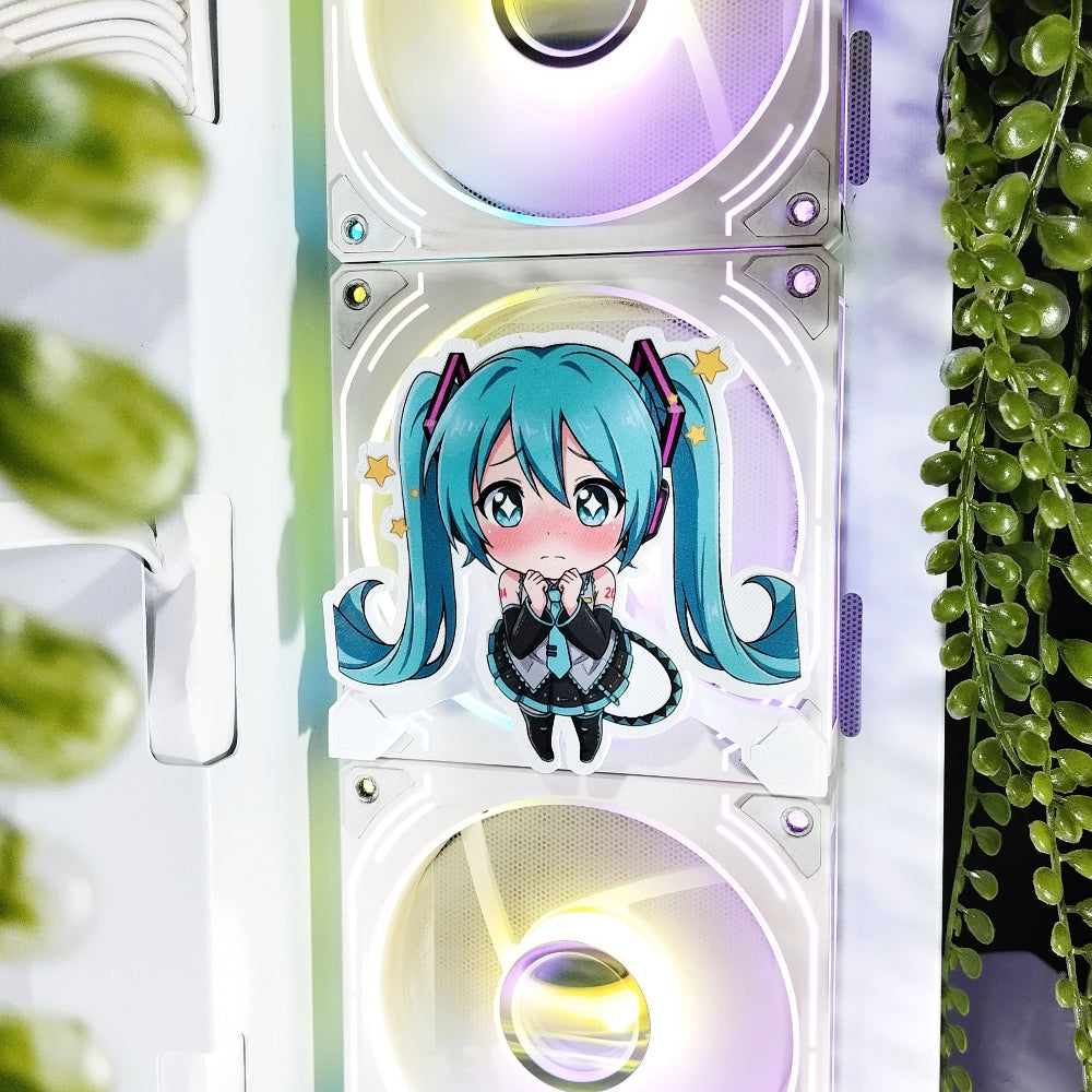 Hatsune Miku Mıknatıslı Fan Kapağı – Oyuncu Pc Masaüstü Bilgisayar Kasa Aksesuarı - Gaming Pc