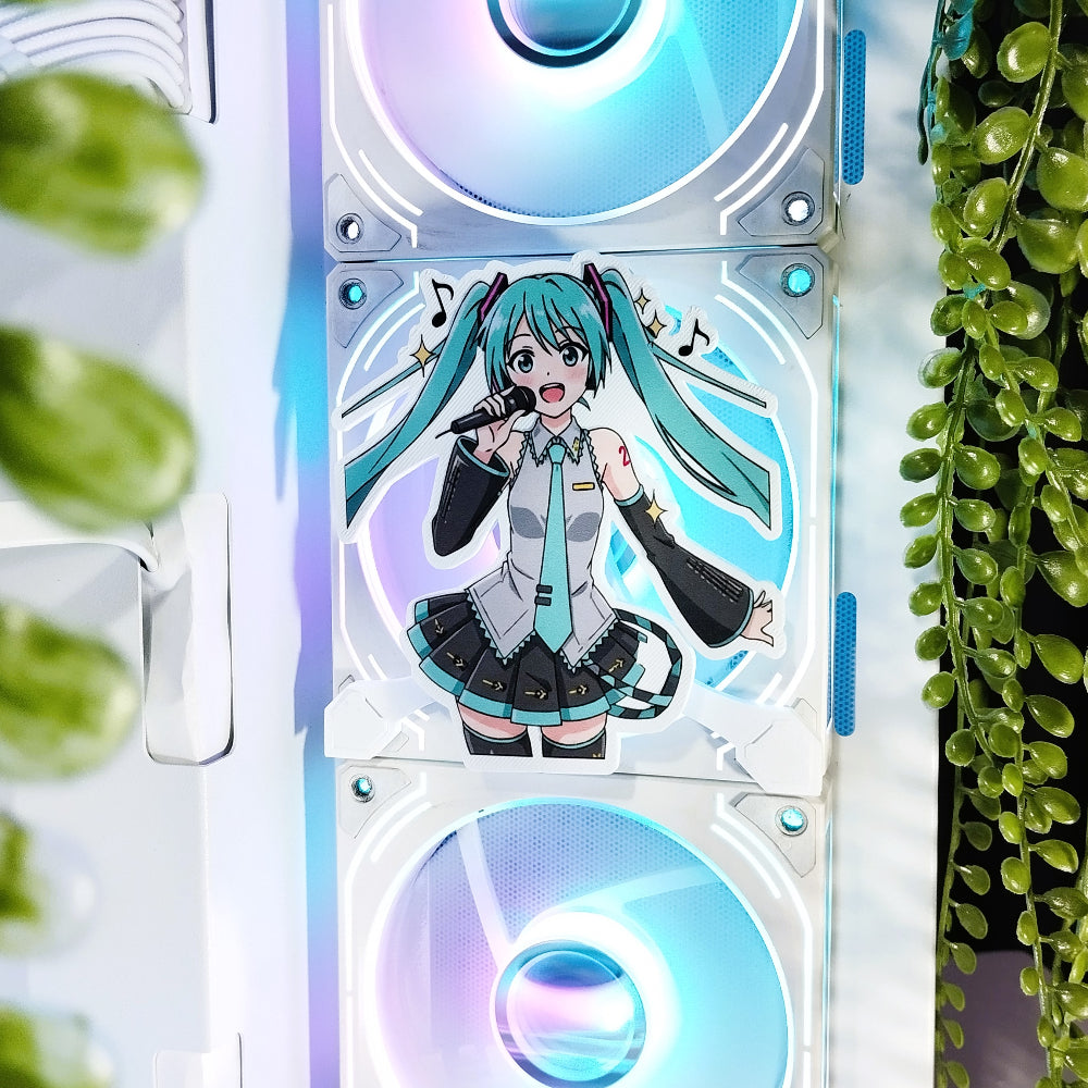 Hatsune Miku Mıknatıslı Fan Kapağı – Oyuncu Pc Masaüstü Bilgisayar Kasa Aksesuarı - Gaming Pc