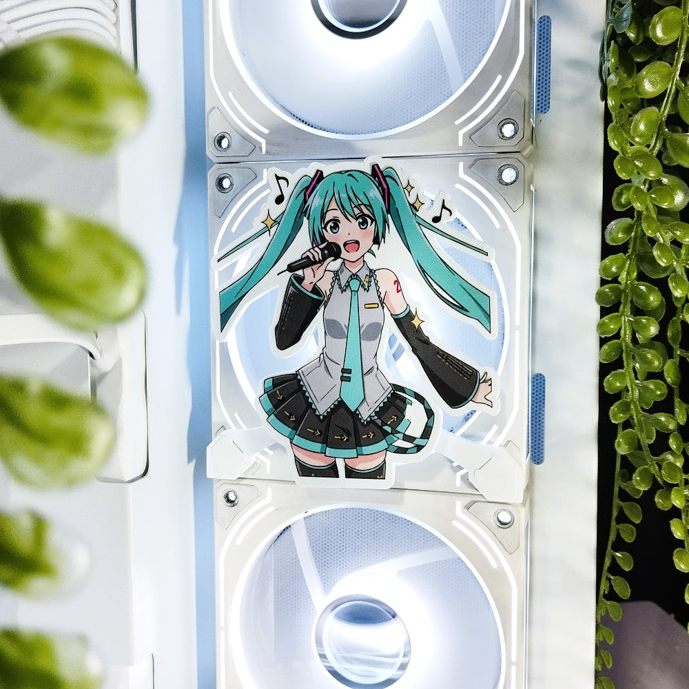 Hatsune Miku Mıknatıslı Fan Kapağı – Oyuncu Pc Masaüstü Bilgisayar Kasa Aksesuarı - Gaming Pc