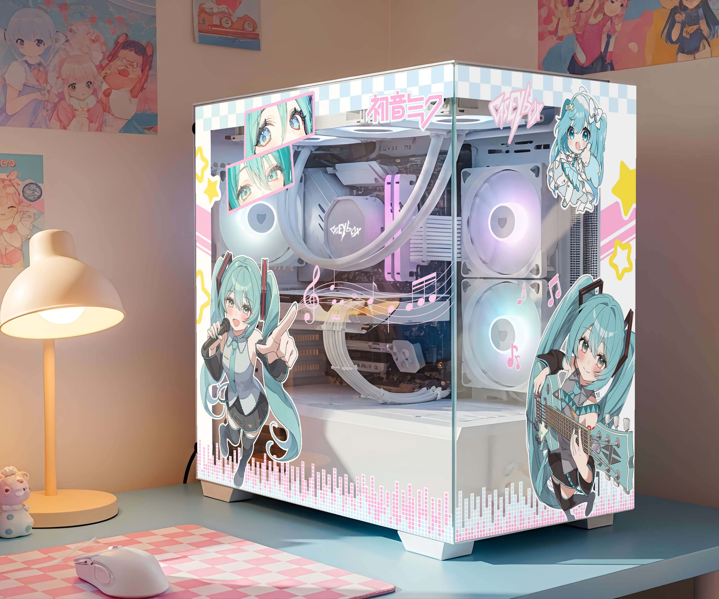 Hatsune Miku PC Kasa Sticker | Gaming PC İçin Özel Kasa Kaplaması | Bilgisayar Kasası İçin