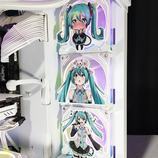 Hatsune Miku Mıknatıslı Fan Kapağı – Oyuncu Pc Masaüstü Bilgisayar Kasa Aksesuarı - Gaming Pc