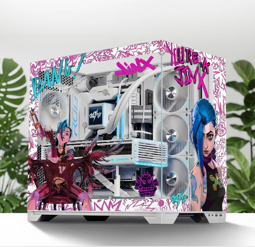 Jinx Inspired Tema PC Kasa Sticker | Gaming PC İçin Özel Kasa Kaplaması | Bilgisayar Kasası İçin