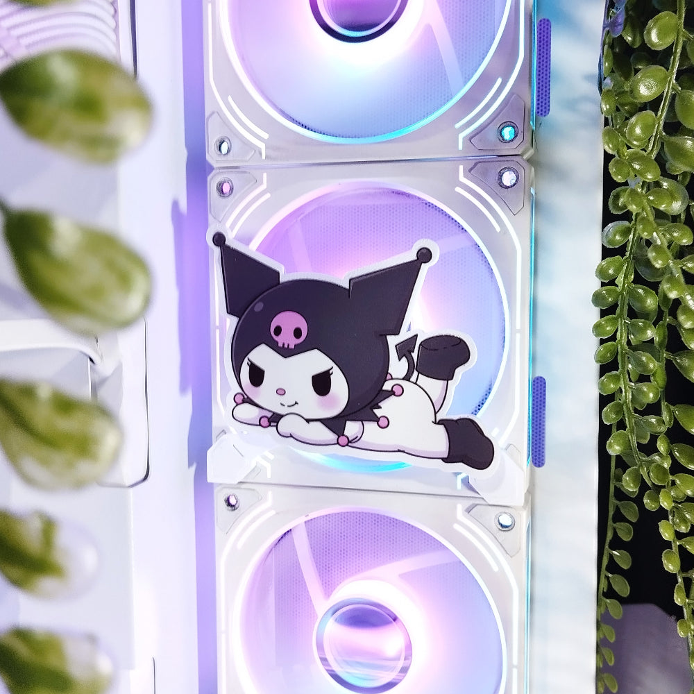 Kuromi Mıknatıslı Fan Kapağı – Oyuncu Pc Masaüstü Bilgisayar Kasa Aksesuarı - Gaming Pc