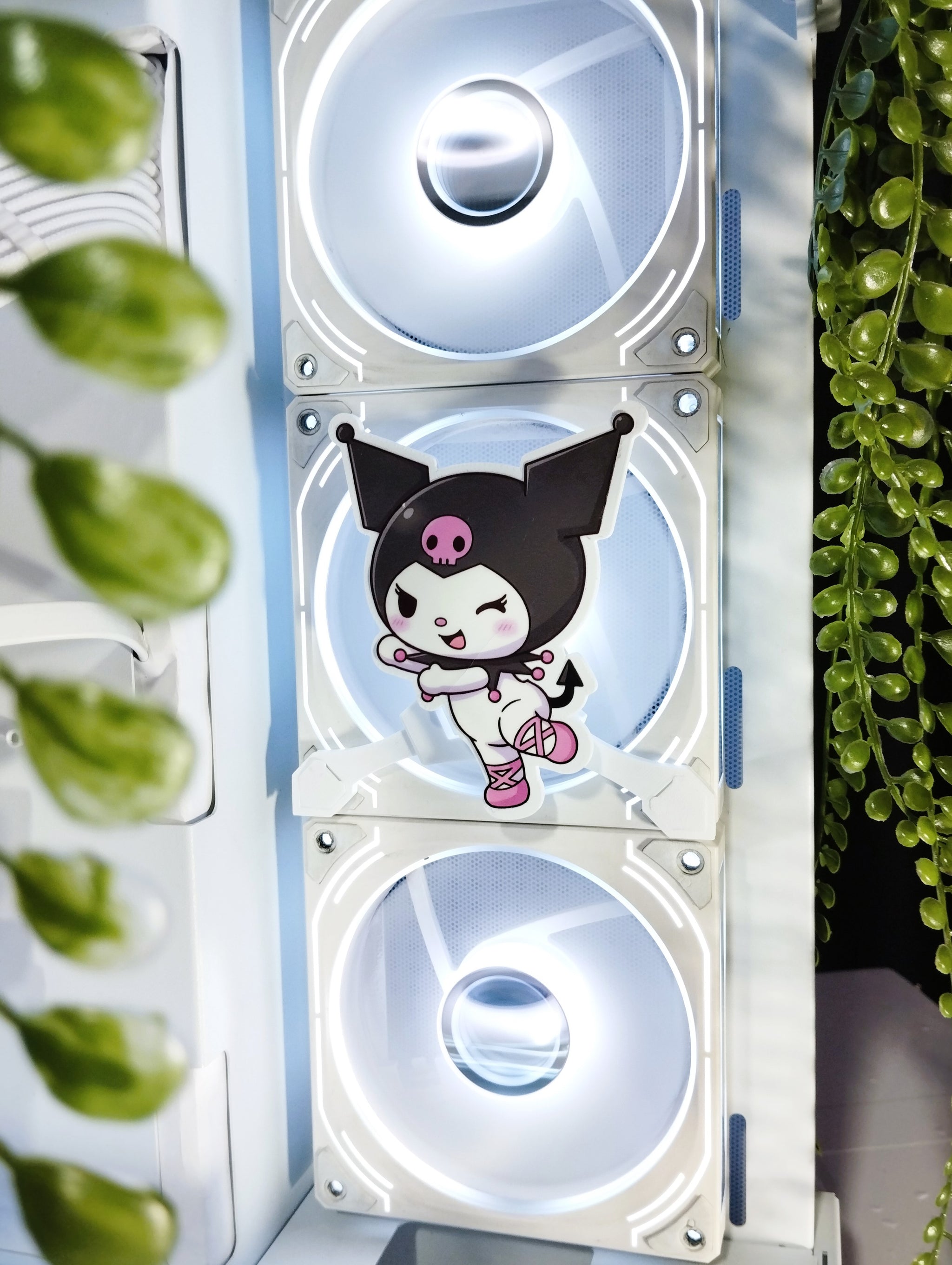 Kuromi Mıknatıslı Fan Kapağı – Oyuncu Pc Masaüstü Bilgisayar Kasa Aksesuarı - Gaming Pc