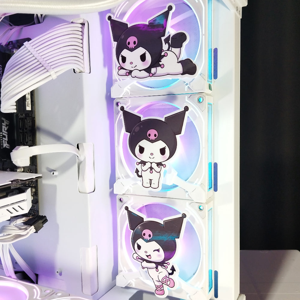 Kuromi Mıknatıslı Fan Kapağı – Oyuncu Pc Masaüstü Bilgisayar Kasa Aksesuarı - Gaming Pc