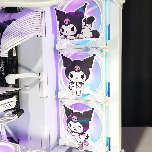 Kuromi Mıknatıslı Fan Kapağı – Oyuncu Pc Masaüstü Bilgisayar Kasa Aksesuarı - Gaming Pc