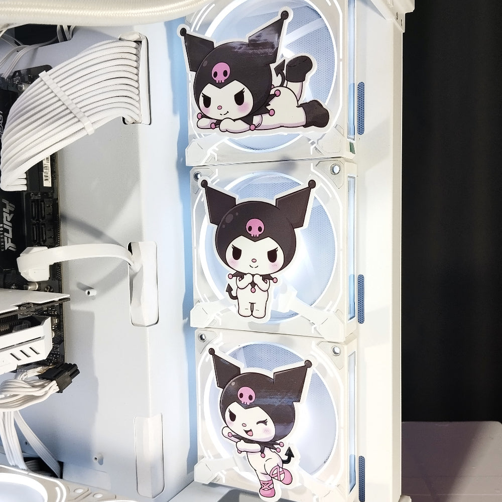 Kuromi Mıknatıslı Fan Kapağı – Oyuncu Pc Masaüstü Bilgisayar Kasa Aksesuarı - Gaming Pc