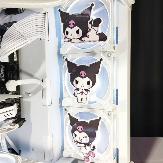 Kuromi Mıknatıslı Fan Kapağı – Oyuncu Pc Masaüstü Bilgisayar Kasa Aksesuarı - Gaming Pc
