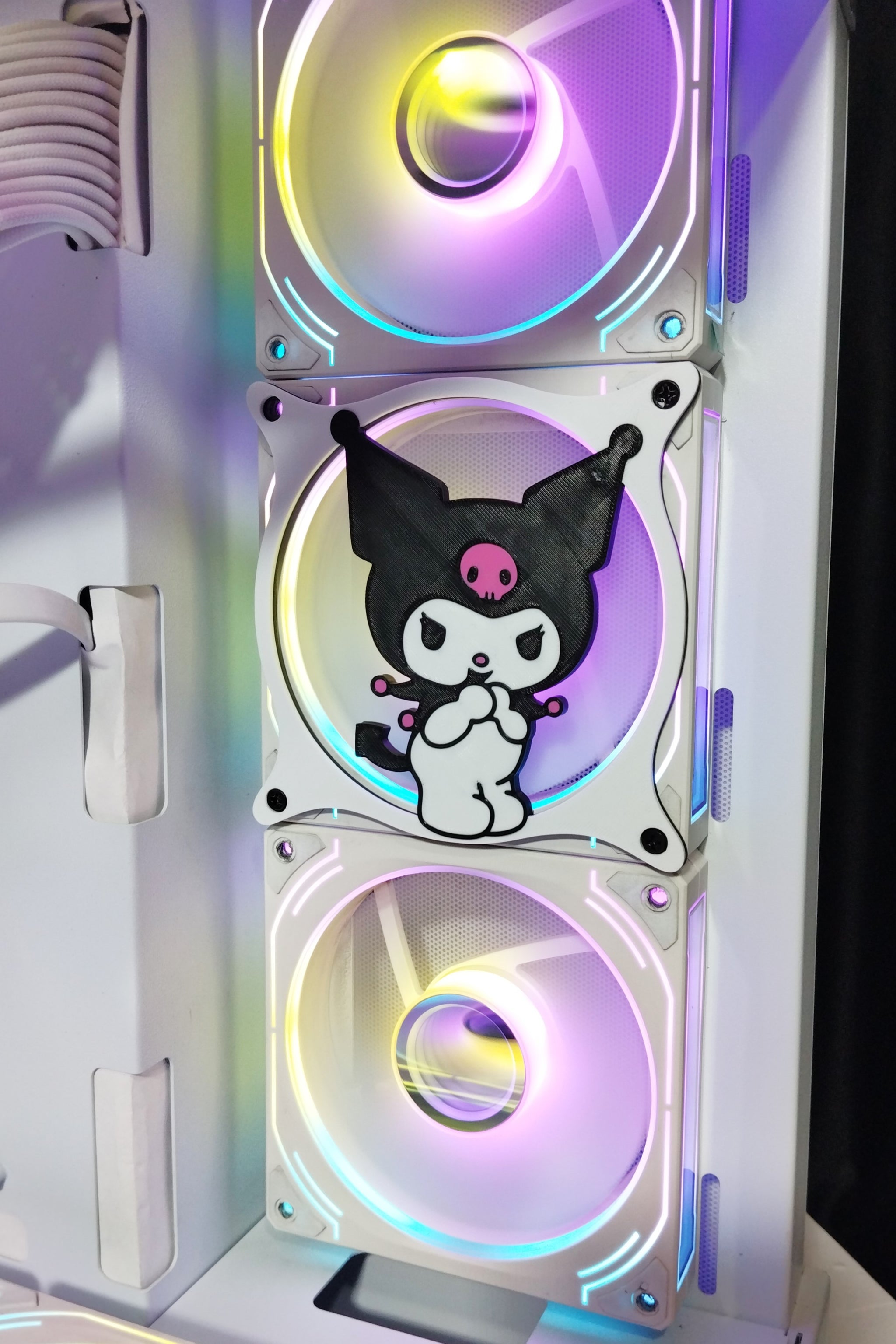Kuromi Fan Kapağı 120 mm – Oyuncu Pc Masaüstü Bilgisayar Kasa Aksesuarı - Gaming Pc