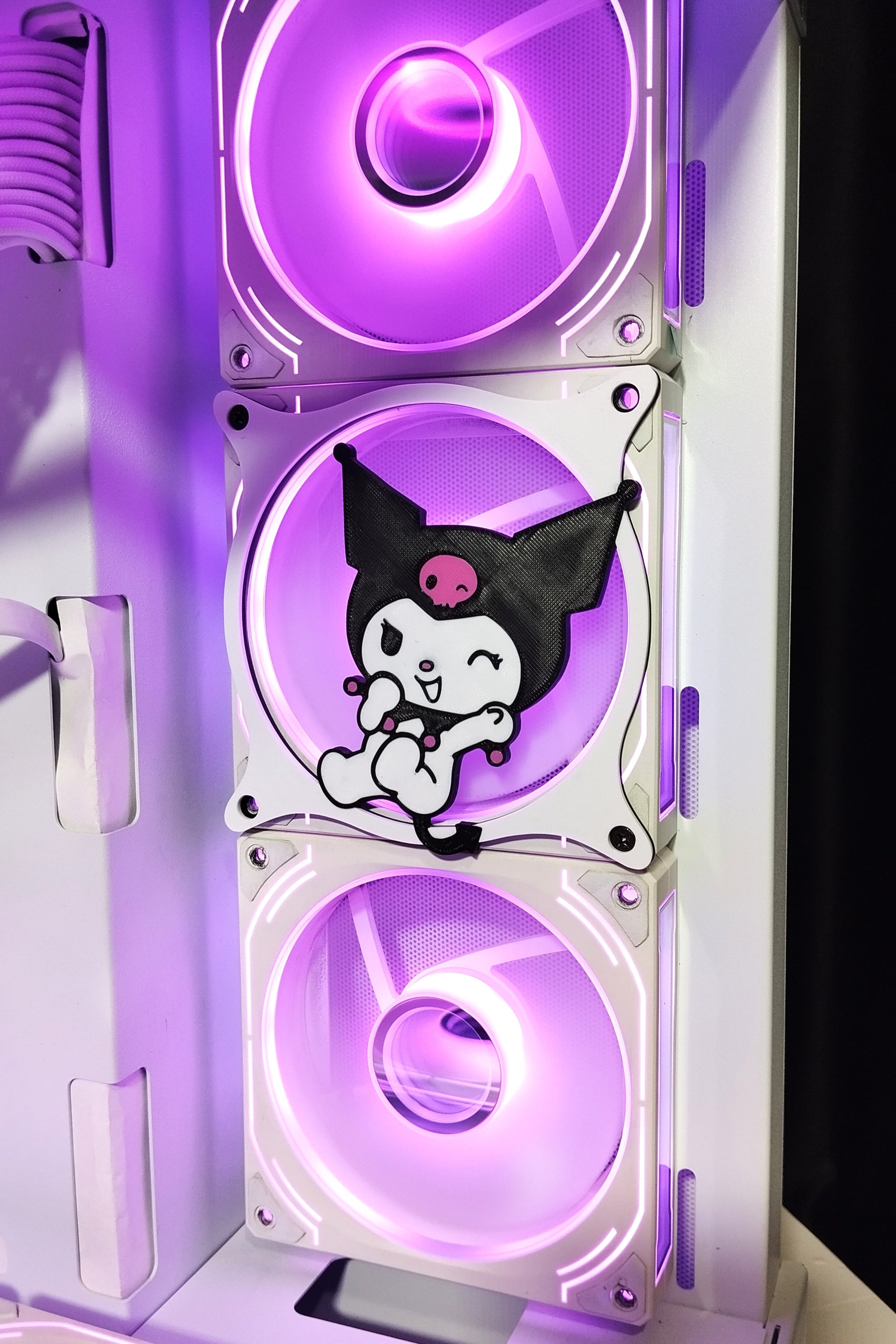 Kuromi Fan Kapağı 120 mm – Oyuncu Pc Masaüstü Bilgisayar Kasa Aksesuarı - Gaming Pc