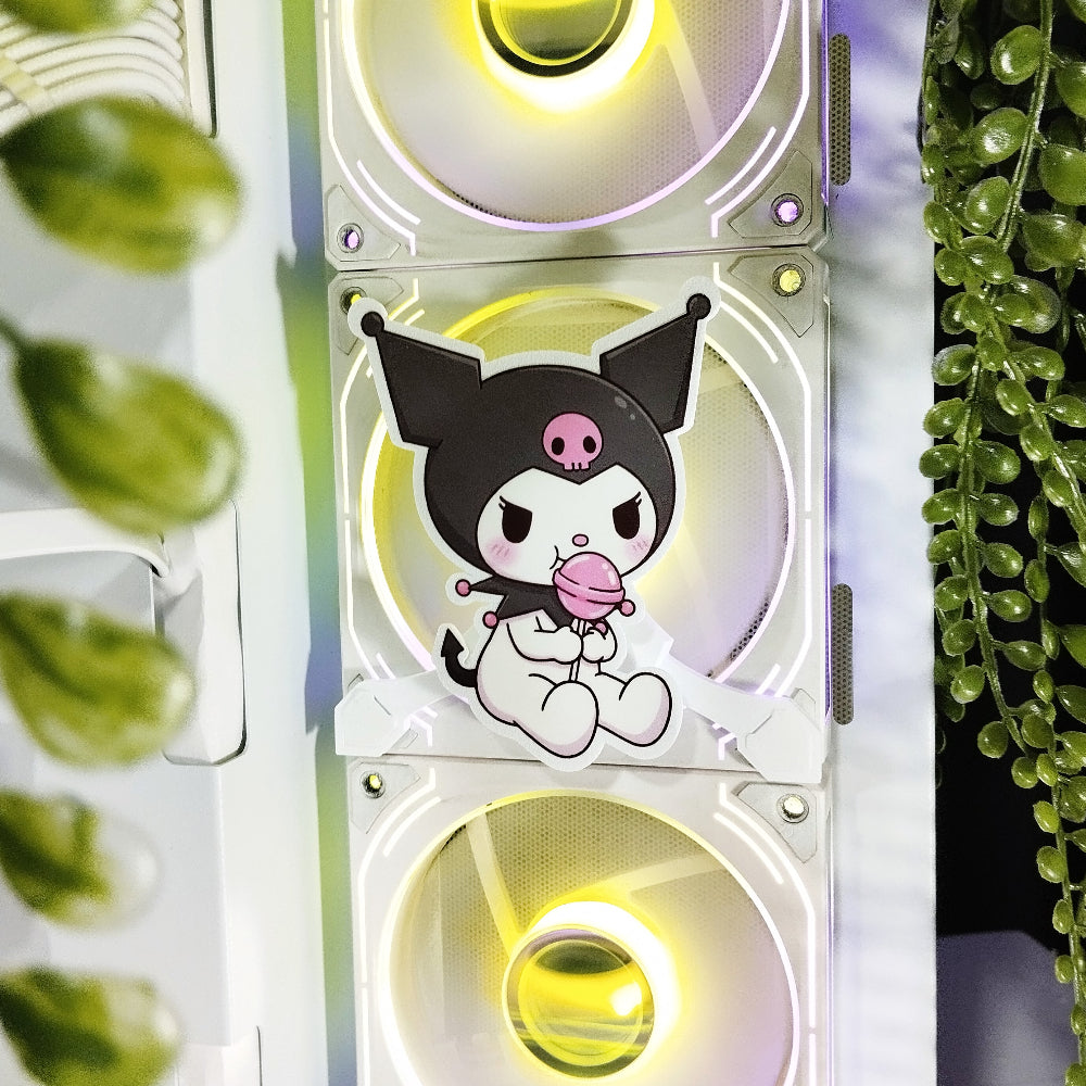 Kuromi Mıknatıslı Fan Kapağı – Oyuncu Pc Masaüstü Bilgisayar Kasa Aksesuarı - Gaming Pc