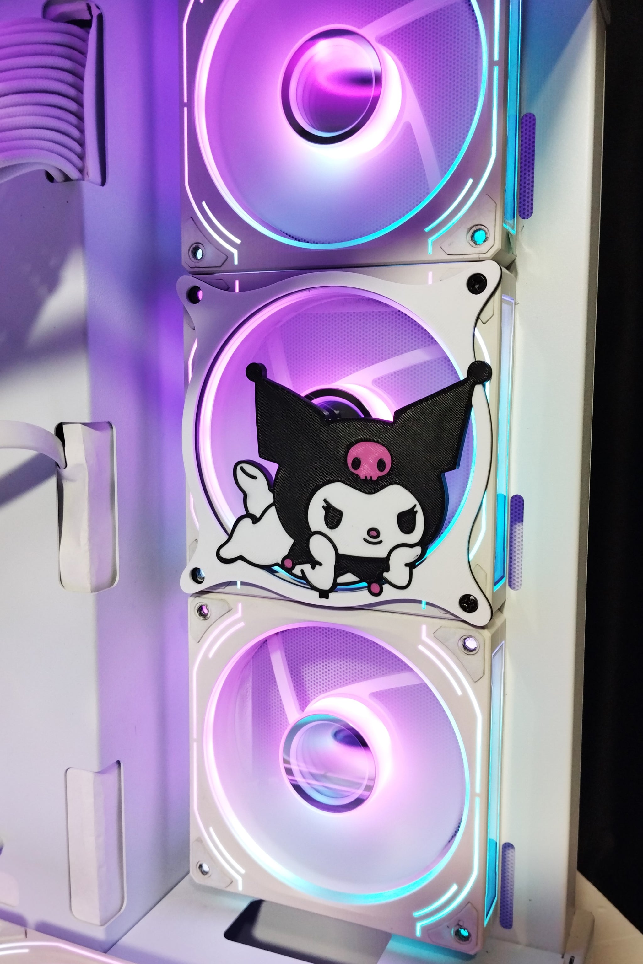 Kuromi Fan Kapağı 120 mm – Oyuncu Pc Masaüstü Bilgisayar Kasa Aksesuarı - Gaming Pc
