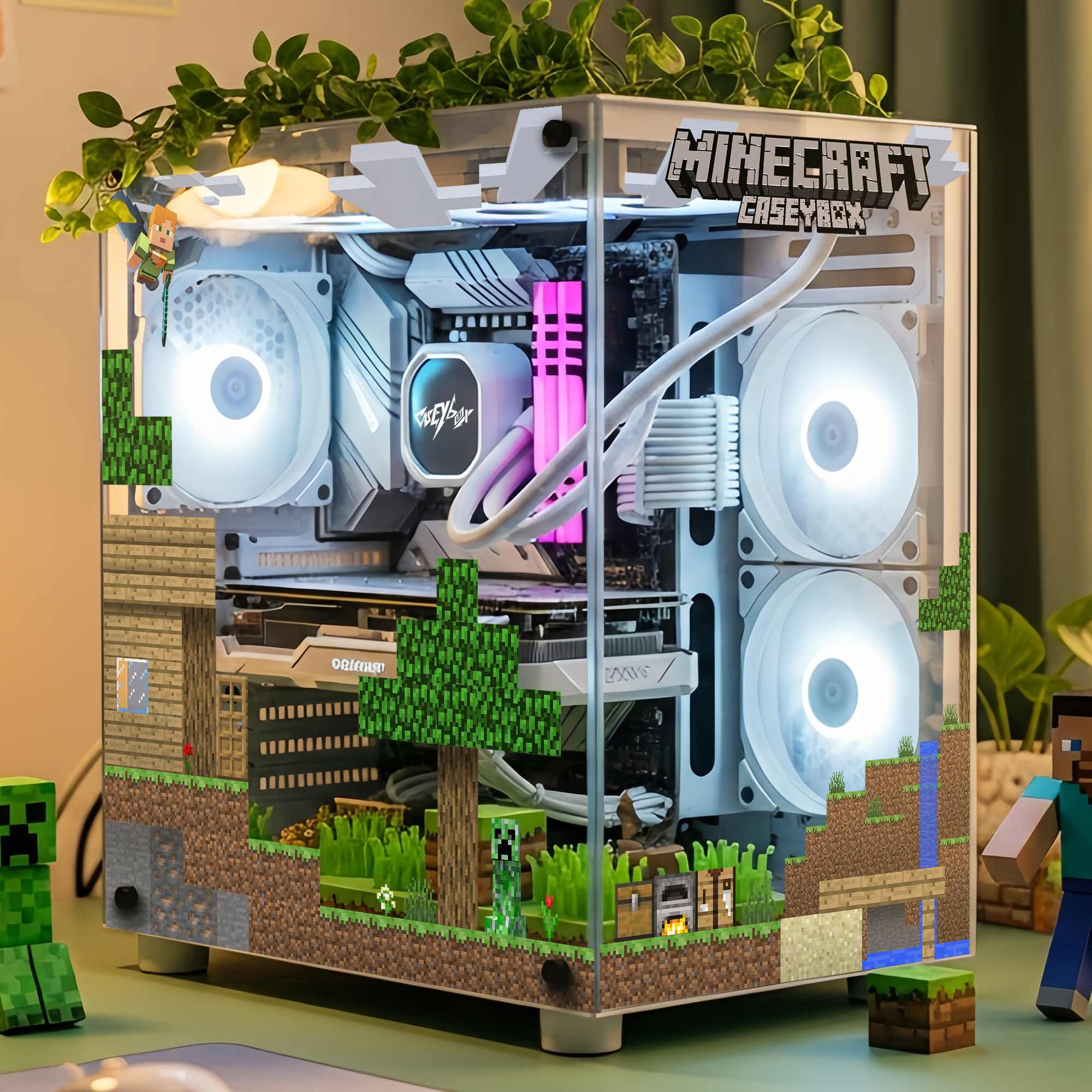 Minecraft PC Kasa Sticker | Gaming PC İçin Özel Kasa Kaplaması | Bilgisayar Kasası İçin