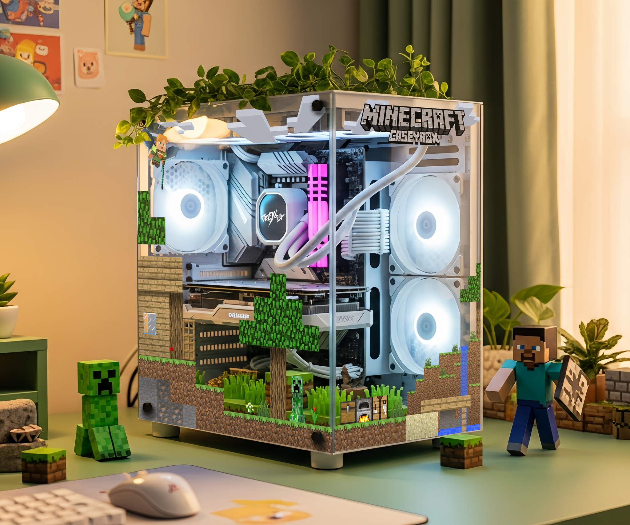 Minecraft PC Kasa Sticker | Gaming PC İçin Özel Kasa Kaplaması | Bilgisayar Kasası İçin