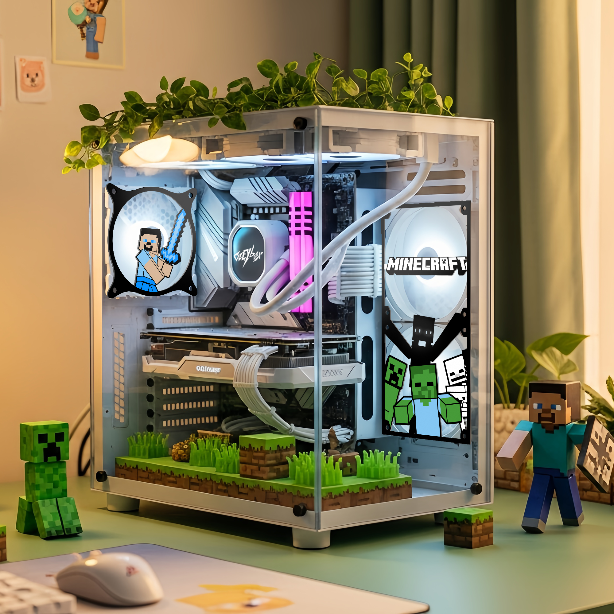 Minecraft Fan Kapağı 360, 240, 120mm – Oyuncu Pc Masaüstü Bilgisayar Kasa Aksesuarı - Gaming Pc