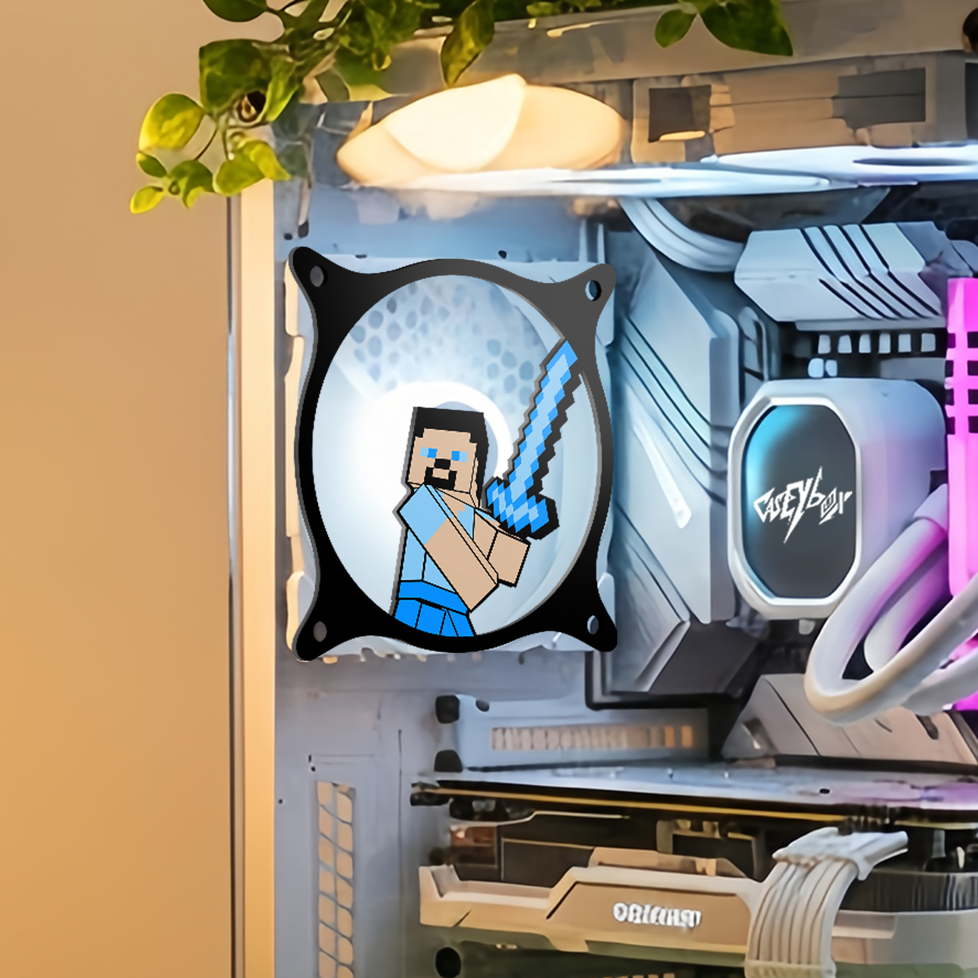 Minecraft Fan Kapağı 360, 240, 120mm – Oyuncu Pc Masaüstü Bilgisayar Kasa Aksesuarı - Gaming Pc