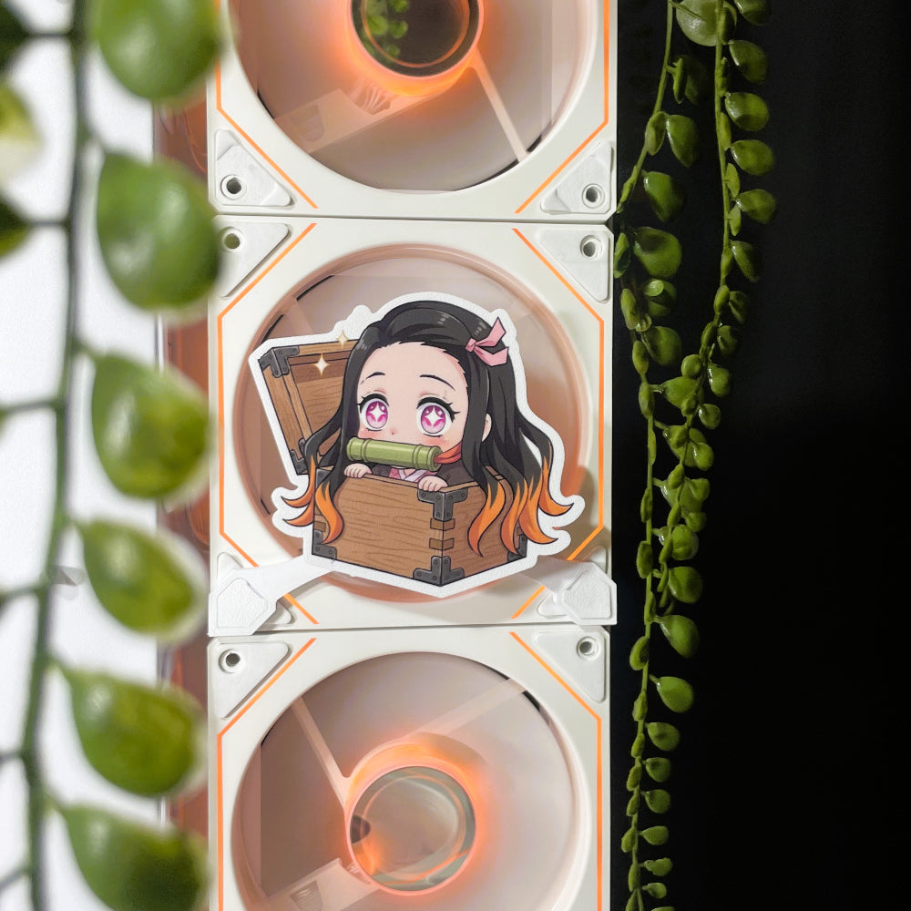 Nezuko Mıknatıslı Fan Kapağı – Oyuncu Pc Masaüstü Bilgisayar Kasa Aksesuarı - Gaming Pc