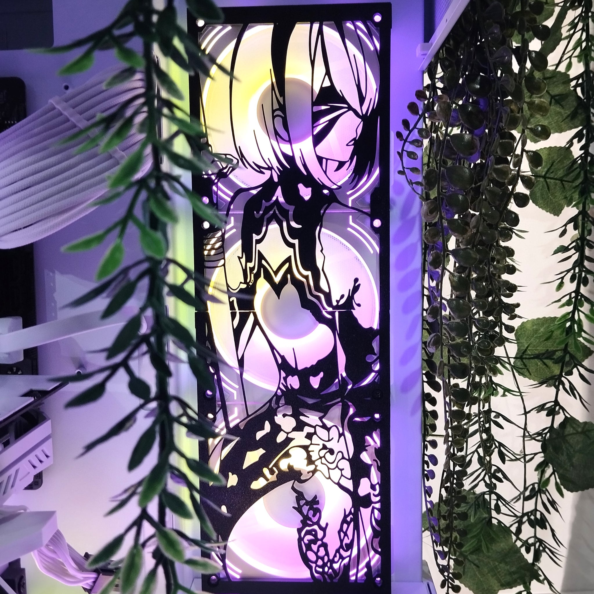 Nier: Automata 360, 240, 120 mm Fan Kapağı – Oyuncu Pc Masaüstü Bilgisayar Kasa Aksesuarı - Gaming Pc