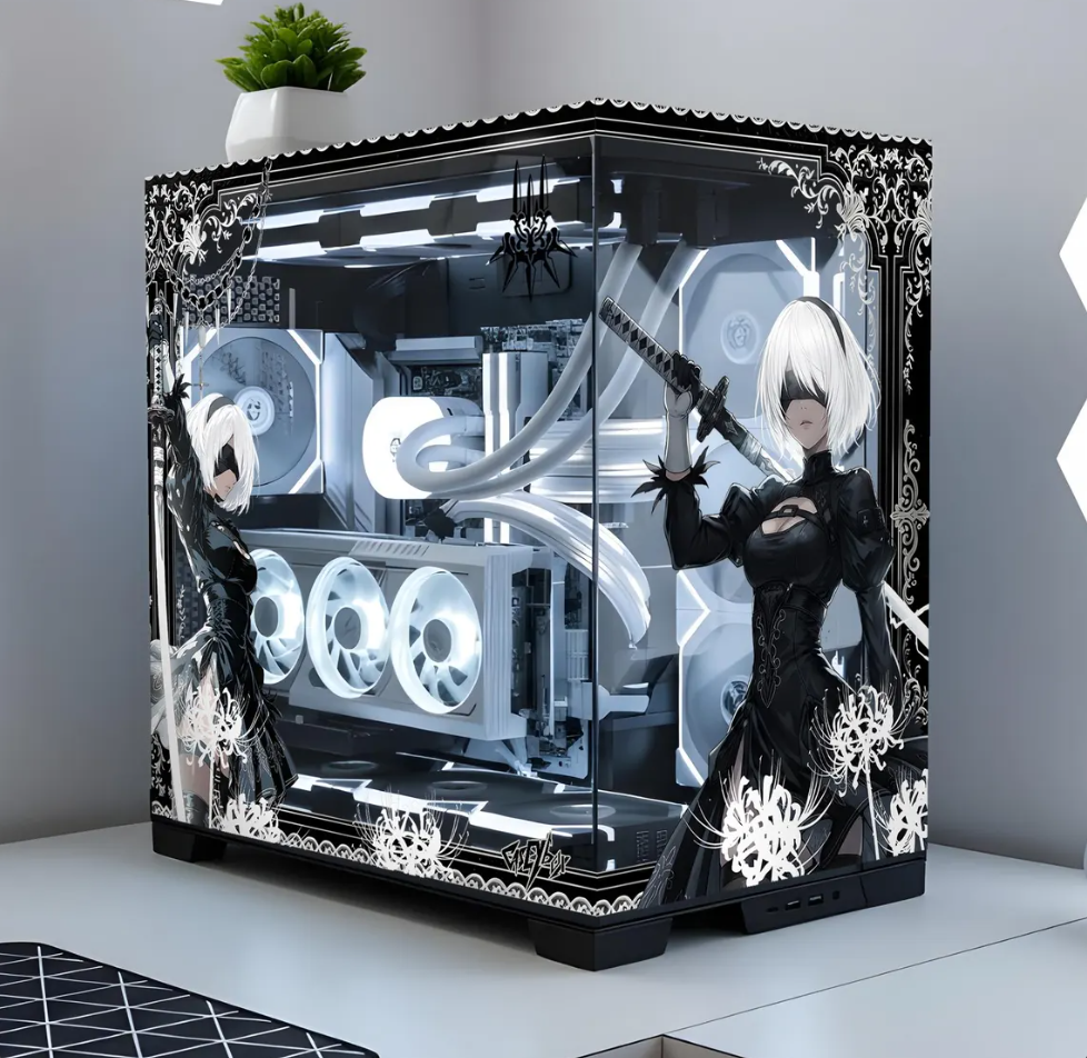 Nier: Automata PC Kasa Sticker | Gaming PC İçin Özel Kasa Kaplaması | Bilgisayar Kasası İçin