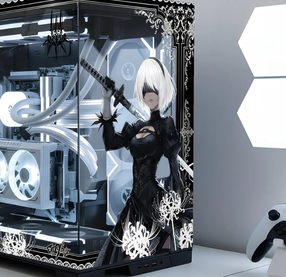 Nier: Automata PC Kasa Sticker | Gaming PC İçin Özel Kasa Kaplaması | Bilgisayar Kasası İçin