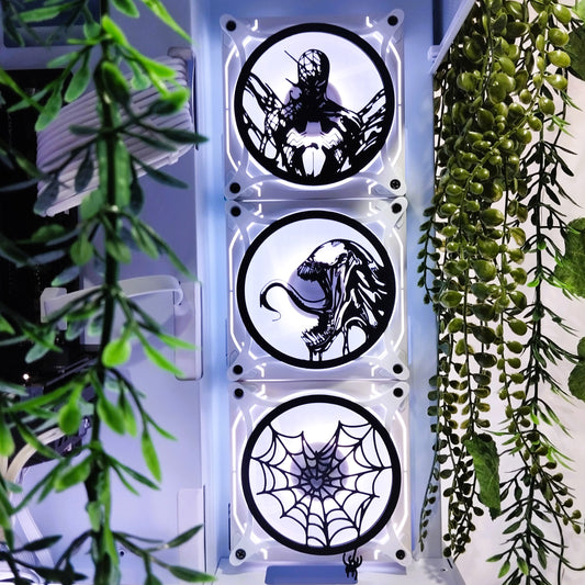 Spiderman, Venom, Spider-Gwen, Spider Web 120mm Fan Kapağı – Oyuncu Pc Masaüstü Bilgisayar Kasa Aksesuarı - Gaming Pc