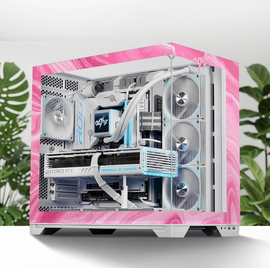 Pink Liguid Tema PC Kasa Sticker | Gaming PC İçin Özel Kasa Kaplaması | Bilgisayar Kasası İçin