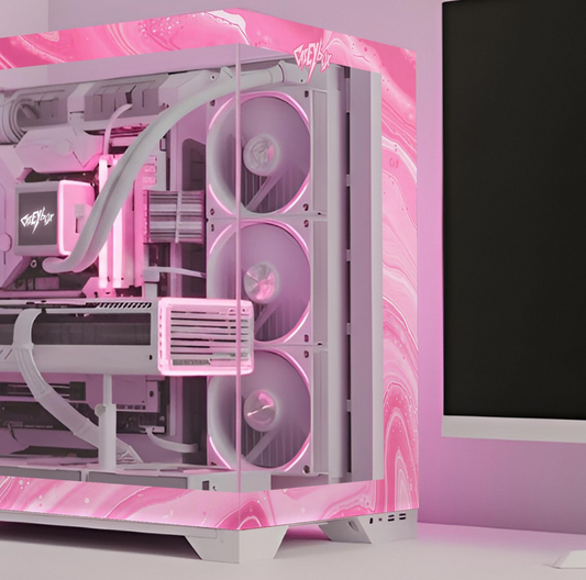Pink Liguid Tema PC Kasa Sticker | Gaming PC İçin Özel Kasa Kaplaması | Bilgisayar Kasası İçin