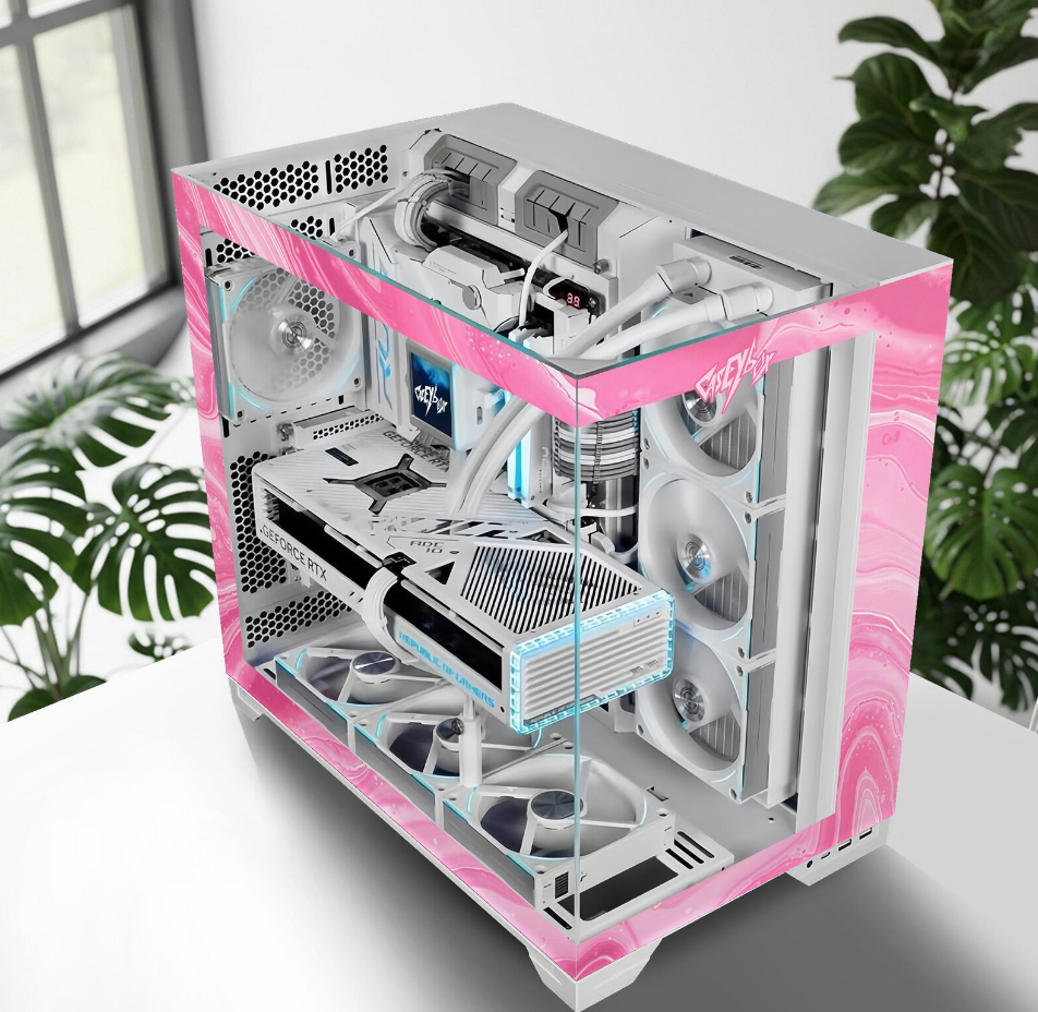 Pink Liguid Tema PC Kasa Sticker | Gaming PC İçin Özel Kasa Kaplaması | Bilgisayar Kasası İçin