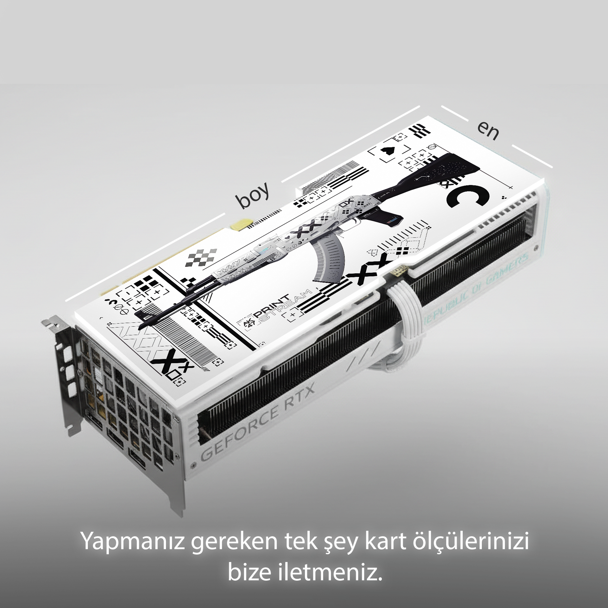 CS2 Printsream AK -47 Temalı ARGB Aydınlatmalı Tüm Ekran Kartları ile Uyumlu GPU Backplate (Ekran Kartı Kapağı)
