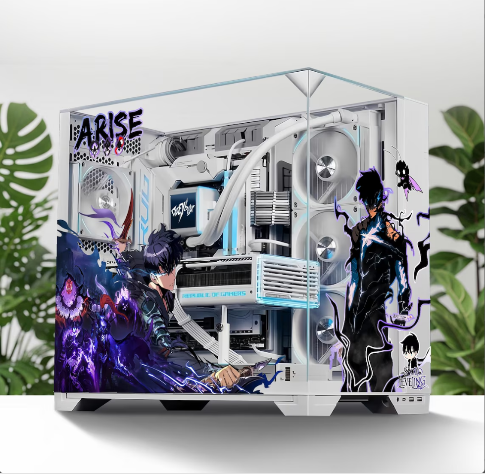 Solo Leveling Tema PC Kasa Sticker | Gaming PC İçin Özel Kasa Kaplaması | Bilgisayar Kasası İçin