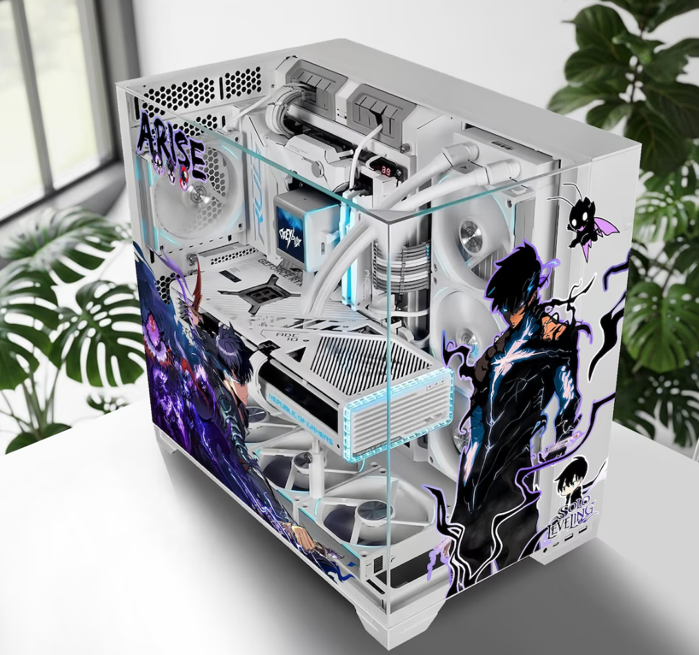Solo Leveling Tema PC Kasa Sticker | Gaming PC İçin Özel Kasa Kaplaması | Bilgisayar Kasası İçin