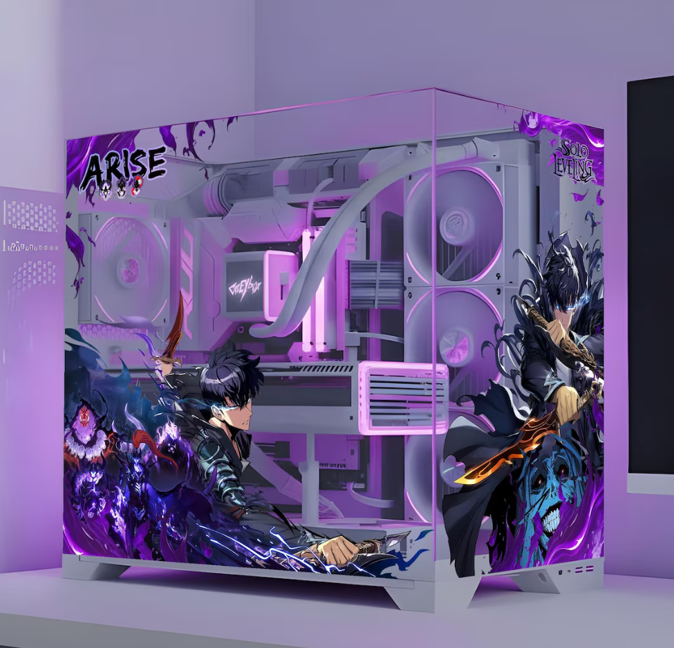 Solo Leveling Tema PC Kasa Sticker | Gaming PC İçin Özel Kasa Kaplaması | Bilgisayar Kasası İçin