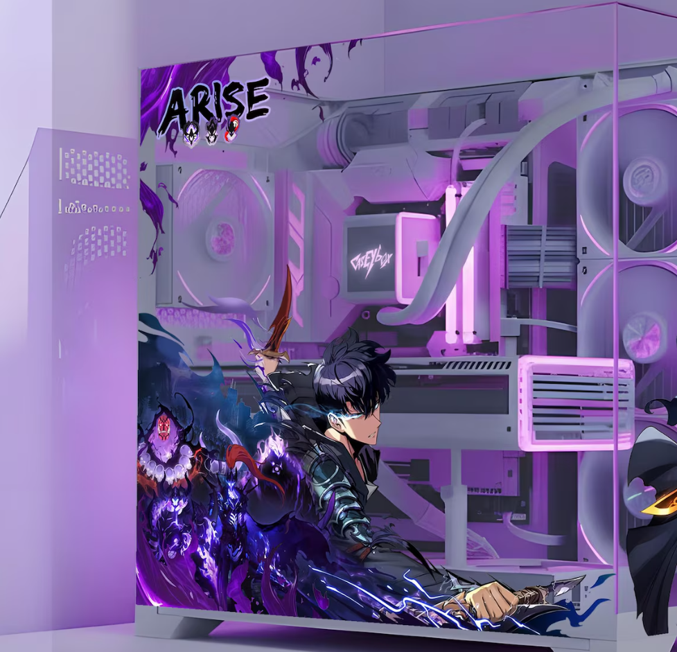 Solo Leveling Tema PC Kasa Sticker | Gaming PC İçin Özel Kasa Kaplaması | Bilgisayar Kasası İçin