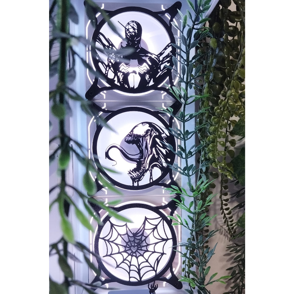 Spiderman, Venom, Spider-Gwen, Spider Web 120mm Fan Kapağı – Oyuncu Pc Masaüstü Bilgisayar Kasa Aksesuarı - Gaming Pc