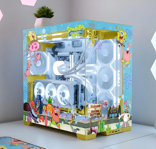 SpongeBob SquarePants Tema PC Kasa Sticker | Gaming PC İçin Özel Kasa Kaplaması | Bilgisayar Kasası İçin