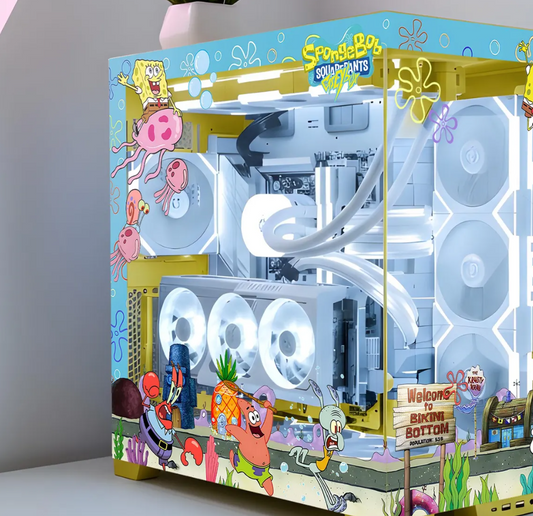 SpongeBob SquarePants Tema PC Kasa Sticker | Gaming PC İçin Özel Kasa Kaplaması | Bilgisayar Kasası İçin