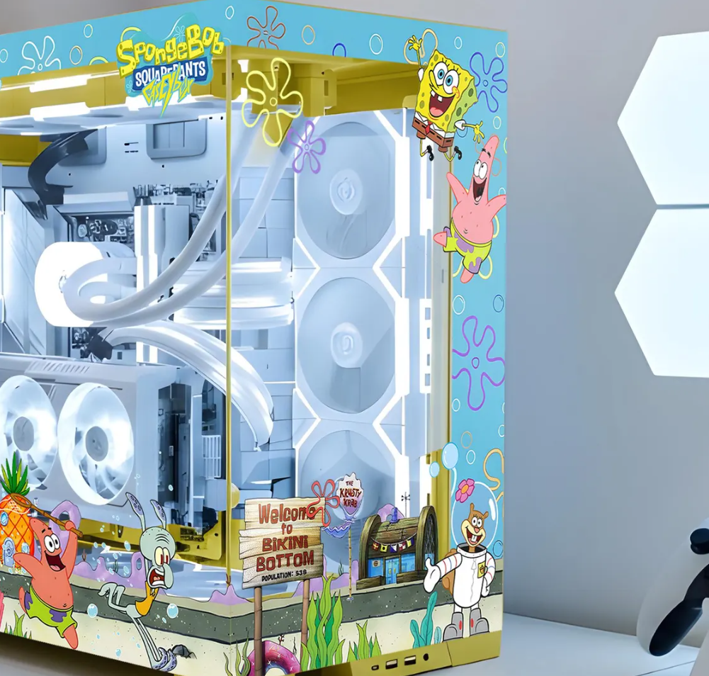 SpongeBob SquarePants Tema PC Kasa Sticker | Gaming PC İçin Özel Kasa Kaplaması | Bilgisayar Kasası İçin
