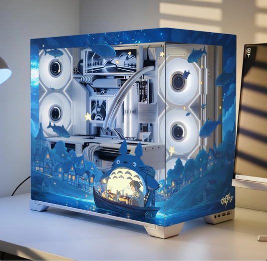 Totoro Tema PC Kasa Sticker | Gaming PC İçin Özel Kasa Kaplaması | Bilgisayar Kasası İçin