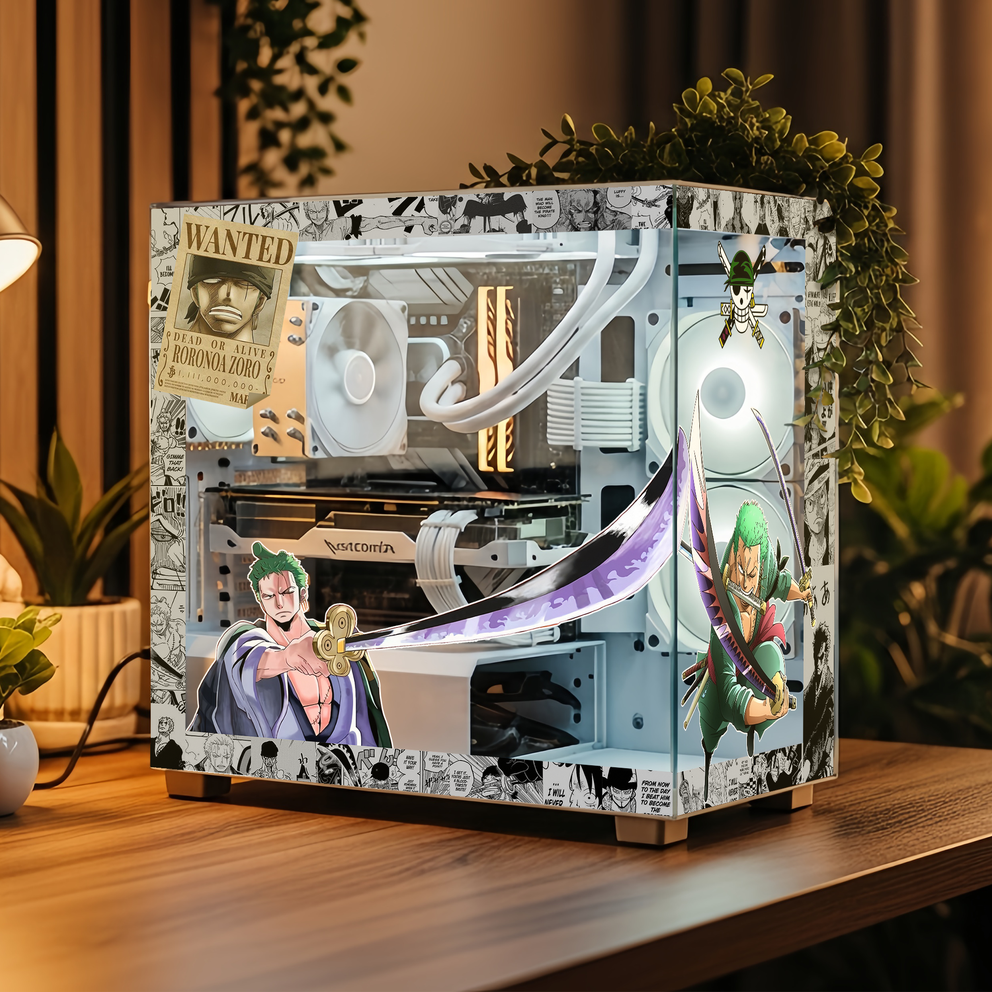 Zoro Temalı PC Kasa Sticker | Gaming PC İçin Özel Kasa Kaplaması | Bilgisayar Kasası İçin