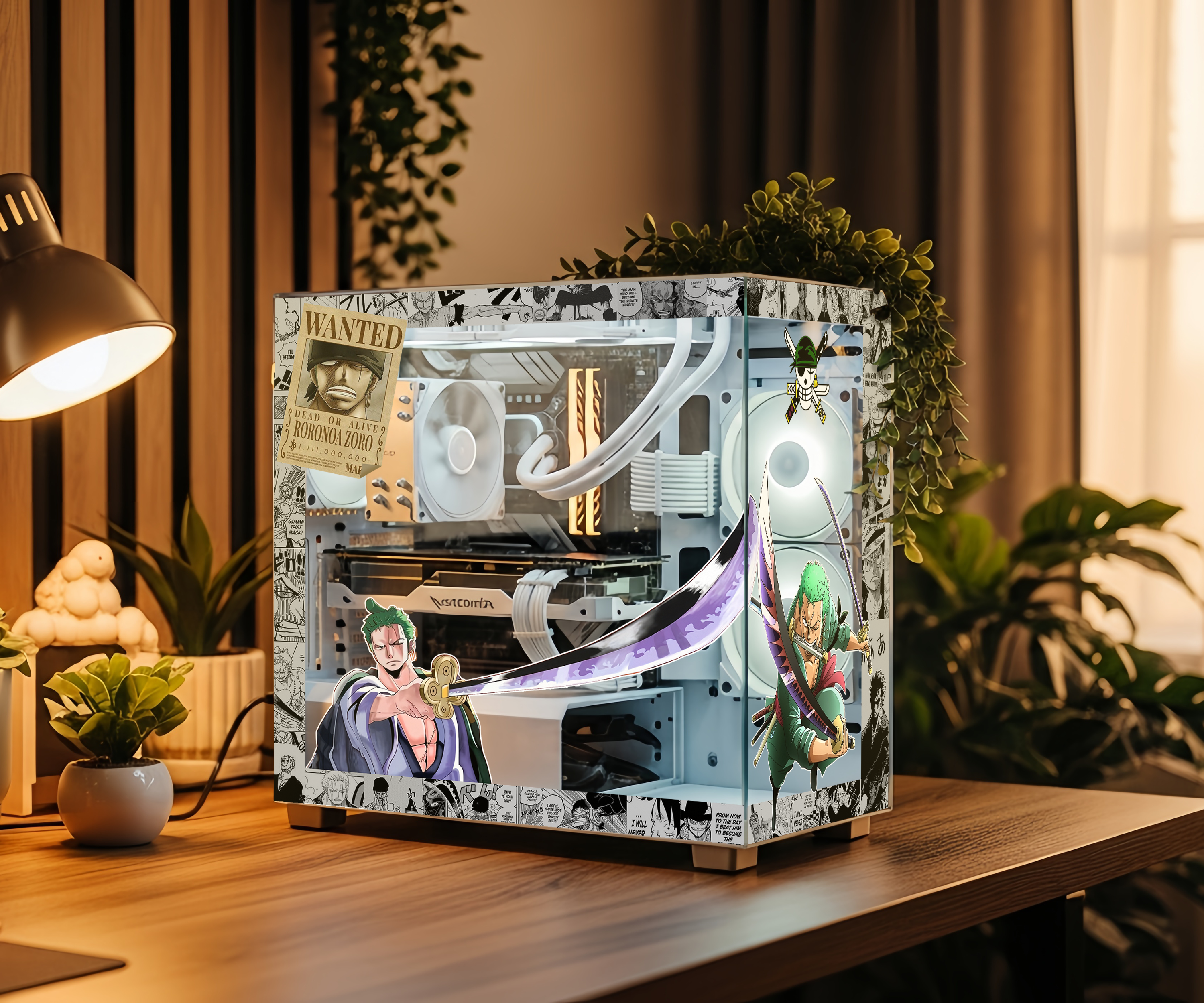 Zoro Temalı PC Kasa Sticker | Gaming PC İçin Özel Kasa Kaplaması | Bilgisayar Kasası İçin